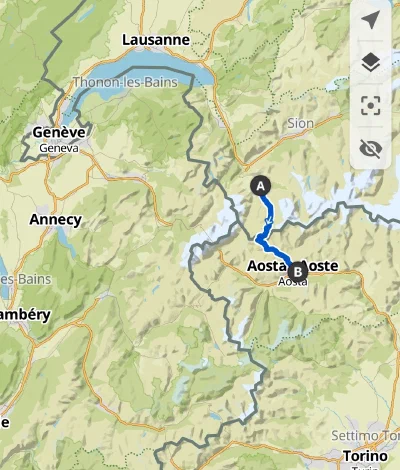 The route into Italy on Day 3